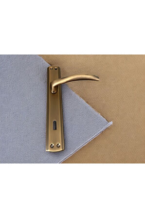 Trim Mat Antik Sarı Aynalı Oda Kapı Kolu 1 Takım Şık Ve Dayanıklı