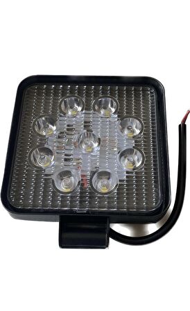 First Off Road Gündüz Farı 9 Led Kare Çalışma Lambası 27 Watt