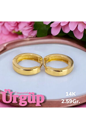 14AYAR 2.59Gram Altın Kalın Halka Küpe