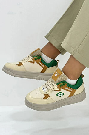 Kadın siyah Ortopedik Taban Cilt A KALİTE  Sneaker 030 Bej / 40