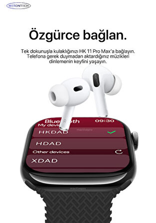 Watch HK11 Pro Max Amoled Akıllı Saat Kordon Hediye Tüm Akıllı Telefonlara Uyumlu Akıllı Saat 