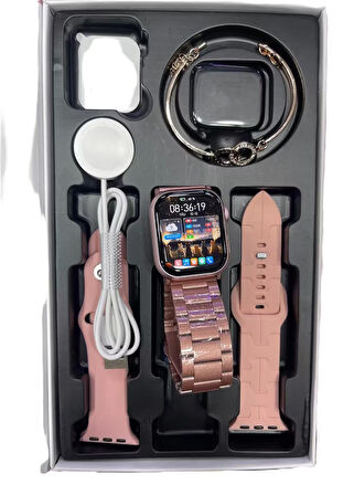 Hk 9 Mini 41 mm Premium Akıllı Saat 3 K0RDON Ekran Koruyuculu Taşlı Bileklik Hediyeli