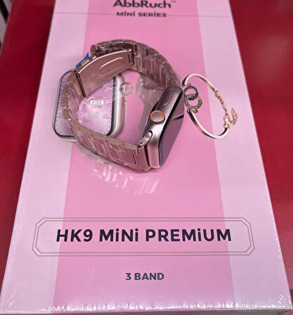 Hk 9 Mini 41 mm Premium Akıllı Saat 3 K0RDON Ekran Koruyuculu Taşlı Bileklik Hediyeli