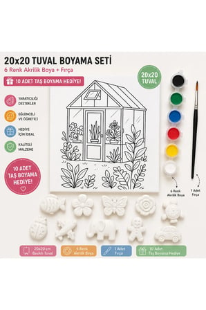 Taş boyama tuval boya fırça seti