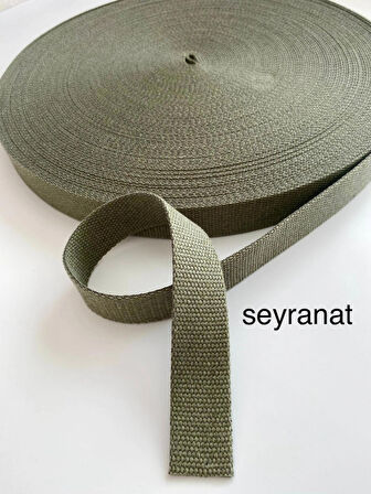 Haki Yeşil Renk Şerit Kolon Dar Dokuma 3 cm 3 Metre Çanta Askısı Sapı