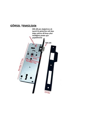 Özen Handles Mat Antik Sarı İç Kapı Gömme Wc Banyo  Kilit 40/90/23 Kare 40 Mm 1 Adet