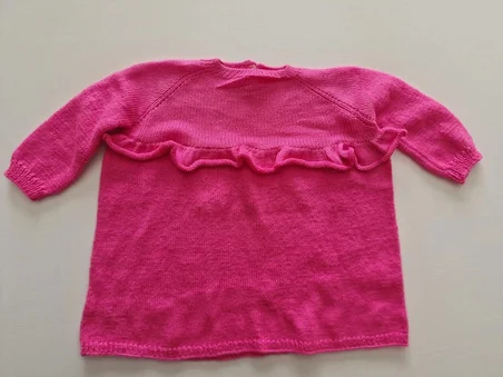 Pembe El Örgüsü 6-9 Ay Bebek Elbisesi