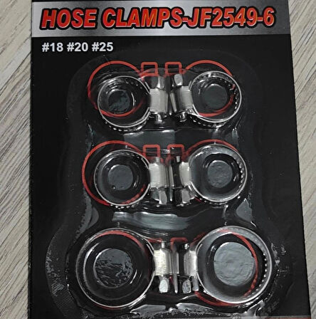  6'lı Hortum Kelepçe Set 18-20-25 MM
