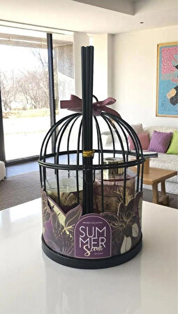 kafesli  kokulu  mumlu oda kokusu set 3 lü gül kokusu