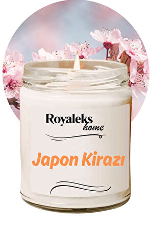 Doğal Özel Seri Kokulu Dekoratif Kavanoz Mum 210 cc - Japon Kirazı Esansı - RYL
