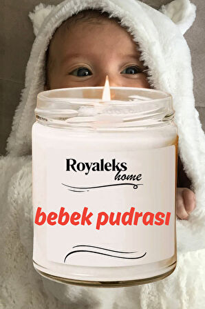 Doğal Özel Seri Kokulu Dekoratif Kavanoz Mum 210 cc - Bebek Pudrası - RYL