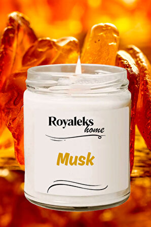 Doğal Özel Seri Kokulu Dekoratif Kavanoz Mum 210 cc - Musk Esansı - RYL