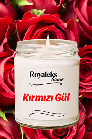 Doğal Özel Seri Kokulu Dekoratif Kavanoz Mum 210 cc - Kırmızı Gül Esansı - RYL