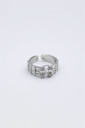 Baget Taşlı Yüzük - Gümüş