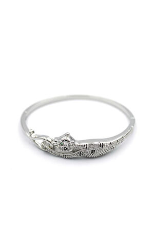 Zirkon Leopar Bilezik - Gümüş