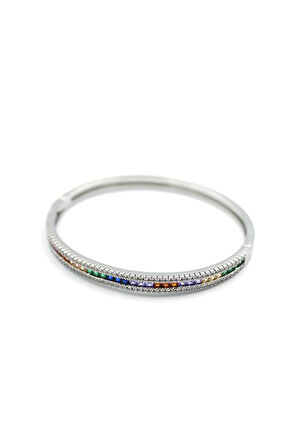 Zirkon Taşlı Bilezik - Gümüş