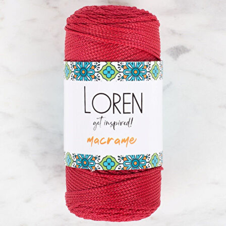Loren Macrame Koyu Kırmızı El Örgü İpi - RM 0105 - 34345