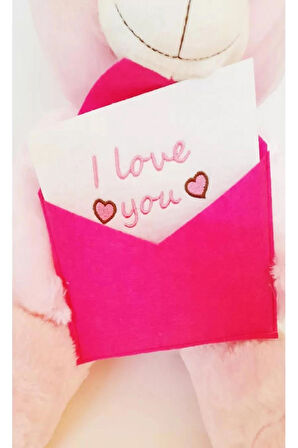 Mektup Tutan Gözlüklü Peluş Ayıcık 37 cm