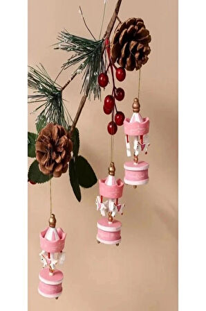 Yılbaşı Ağacı Süsü Özel Gün Hediyeli 6'lı Ahşap Atlı Karınca Seti