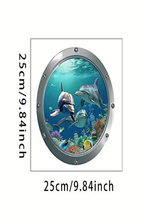 Sticker 3d Yunus Deniz Dünyası Yapışkan