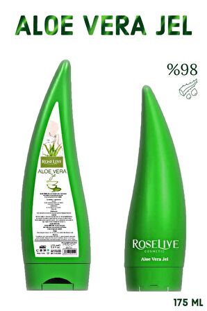 Roselive Aoe Vera Jel Günlük Yüz Ve Vücut Bakım Jeli - Doğal Nemlendirici / Aydınlatıcı 175 Ml