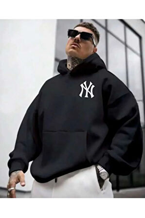 Ön Ve Arka Baskılıı Kapüşonlu Sweatshirt