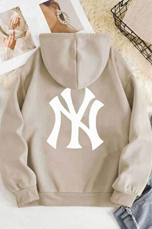 Ön Ve Arka Baskılıı Kapüşonlu Sweatshirt