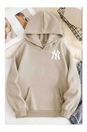 Ön Ve Arka Baskılıı Kapüşonlu Sweatshirt