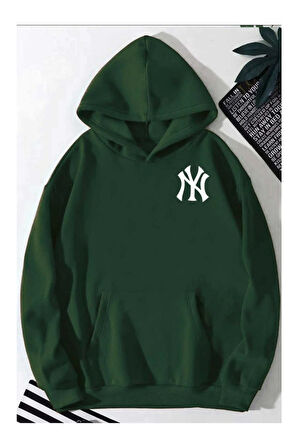 Ön Ve Arka Baskılıı Kapüşonlu Sweatshirt