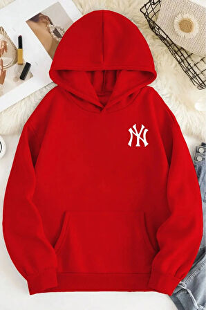 Ön Ve Arka Baskılıı Kapüşonlu Sweatshirt