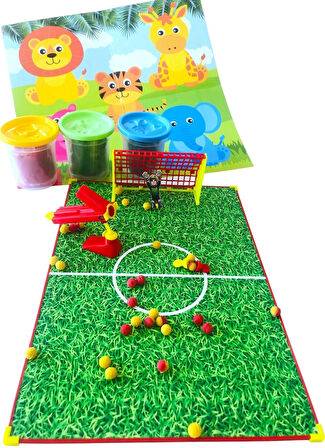 Oyun Hamuru ile Şut ve Gol (Sarı-Kırmızı)