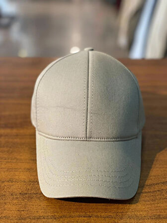 Bej Renk Pamuklu Basic Düz Model Unisex Cap Şapka