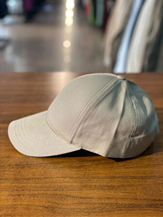 Bej Renk Pamuklu Basic Düz Model Unisex Cap Şapka