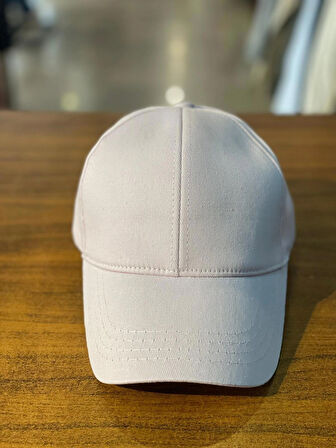 Pudra Renk Pamuklu Basic Düz Model Unisex Cap Şapka