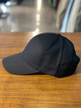 Siyah Renk Pamuklu Basic Düz Model Unisex Cap Şapka