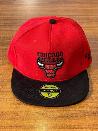 Chicago Bulls Kırmızı Siyah Hiphop Snapback Rapper Basket Cap Şapka