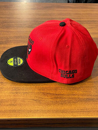 Chicago Bulls Kırmızı Siyah Hiphop Snapback Rapper Basket Cap Şapka