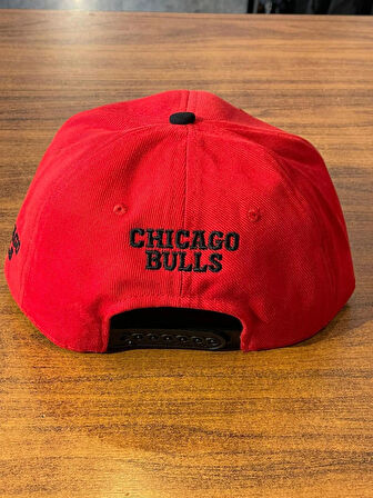 Chicago Bulls Kırmızı Siyah Hiphop Snapback Rapper Basket Cap Şapka