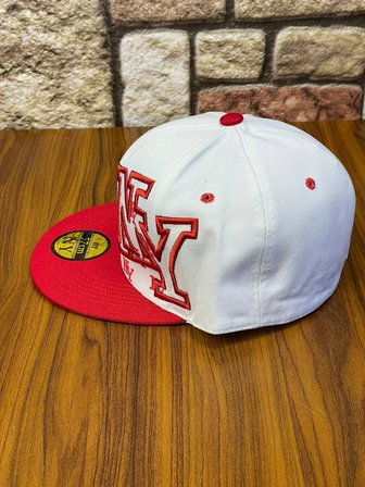 NY New York Nakışlı Beyaz Hip Hop Snapback Rapper Cap Şapka