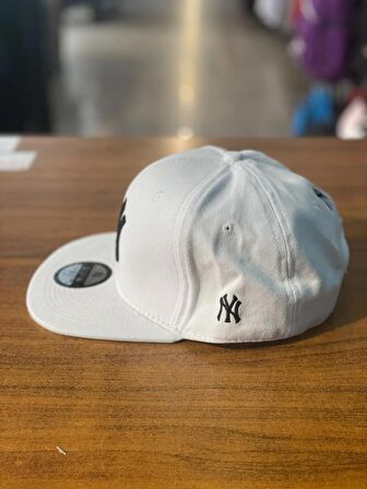 NY Yankees Nakışlı Beyaz Renk Hiphop Snapback Rapper Basket Cap Şapka