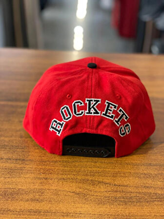 Houston Rockets NBA Hiphop Snapback Rapper Basket Kırmızı Siyah Cap Şapka