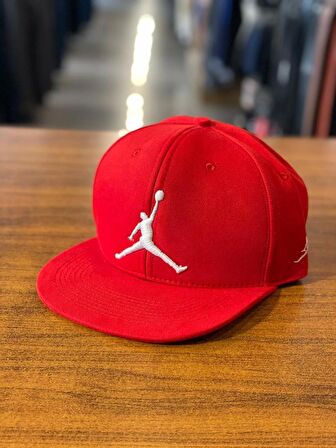 Jordan Nakışlı Kırmızı Renk Hiphop Snapback Rapper Basket Cap Şapka