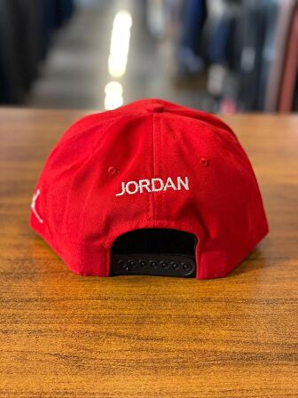 Jordan Nakışlı Kırmızı Renk Hiphop Snapback Rapper Basket Cap Şapka