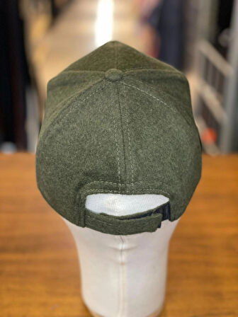 Kaşe Kumaş Haki Renk Kışlık Cap Şapka