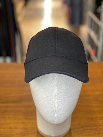 Kaşe Kumaş Siyah Renk Kışlık Cap Şapka