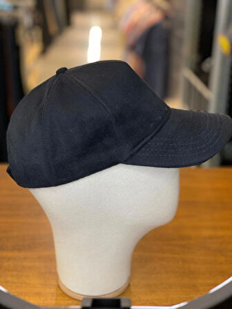 Kaşe Kumaş Lacivert Renk Kışlık Cap Şapka