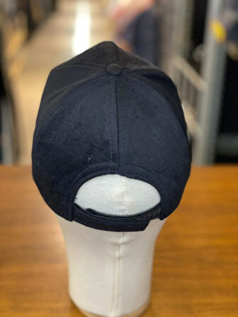 Kaşe Kumaş Lacivert Renk Kışlık Cap Şapka