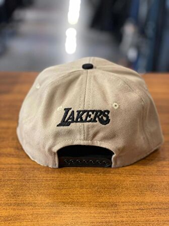 LA Lakers Hiphop Snapback Rapper Basket Bej Siyah Renk Cap Şapka