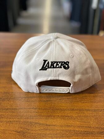 LA Los Angeles Lakers Beyaz Hiphop Snapback Rapper Basket Cap Şapka