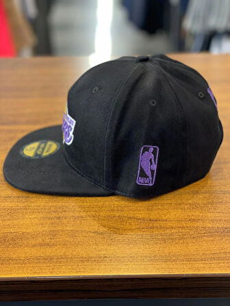 LAKERS Nakışlı NBA Unisex Siyah Renk Hip Hop Snapback Rapper Basket Cap Şapka